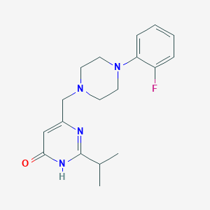 molecular formula C18H23FN4O B2363420 6-{[4-(2-fluorophenyl)piperazino]methyl}-2-isopropyl-4(3H)-pyrimidinone CAS No. 1285873-82-6