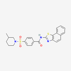 molecular formula C24H23N3O3S2 B2363422 N-苯并[g][1,3]苯并噻唑-2-基-4-(3-甲基哌啶-1-基)磺酰基苯甲酰胺 CAS No. 683259-83-8
