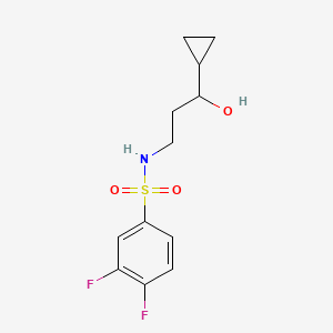 molecular formula C12H15F2NO3S B2363430 N-(3-cyclopropyl-3-hydroxypropyl)-3,4-difluorobenzenesulfonamide CAS No. 1396815-94-3