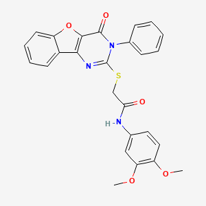 N-(3,4-dimethoxyphenyl)-2-[(4-oxo-3-phenyl-3,4-dihydro[1]benzofuro[3,2-d]pyrimidin-2-yl)thio]acetamide