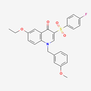 molecular formula C25H22FNO5S B2363438 6-Ethoxy-3-(4-fluorophenyl)sulfonyl-1-[(3-methoxyphenyl)methyl]quinolin-4-one CAS No. 866810-33-5