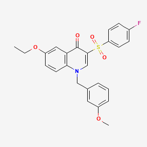 molecular formula C25H22FNO5S B2363438 6-Ethoxy-3-(4-Fluorphenyl)sulfonyl-1-[(3-Methoxyphenyl)methyl]chinolin-4-on CAS No. 866810-33-5