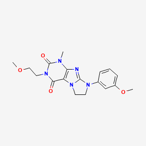 molecular formula C18H21N5O4 B2363448 2-(2-Methoxyethyl)-6-(3-methoxyphenyl)-4-methyl-7,8-dihydropurino[7,8-a]imidazole-1,3-dione CAS No. 839680-43-2