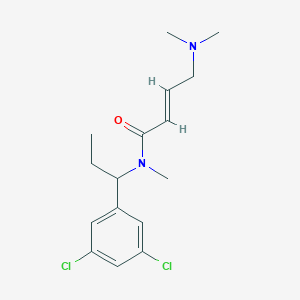 molecular formula C16H22Cl2N2O B2363450 (E)-N-[1-(3,5-Dichlorophenyl)propyl]-4-(dimethylamino)-N-methylbut-2-enamide CAS No. 2411337-65-8