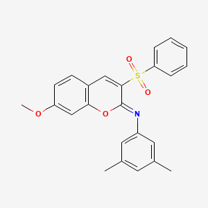 (Z)-N-(7-methoxy-3-(phenylsulfonyl)-2H-chromen-2-ylidene)-3,5-dimethylaniline