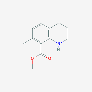 molecular formula C12H15NO2 B2363456 Methyl 7-methyl-1,2,3,4-tetrahydroquinoline-8-carboxylate CAS No. 1823917-35-6