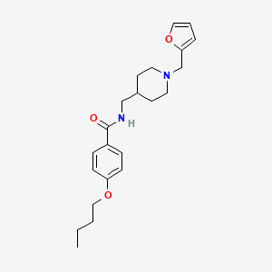 molecular formula C22H30N2O3 B2363458 4-butoxy-N-((1-(furan-2-ylmethyl)piperidin-4-yl)methyl)benzamide CAS No. 953915-34-9