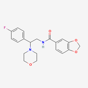 molecular formula C20H21FN2O4 B2363472 N-(2-(4-fluorophenyl)-2-morpholinoethyl)benzo[d][1,3]dioxole-5-carboxamide CAS No. 942010-95-9