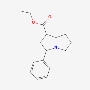 molecular formula C16H21NO2 B2363476 ethyl 3-phenylhexahydro-1H-pyrrolizine-1-carboxylate CAS No. 1005095-99-7