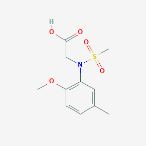 molecular formula C11H15NO5S B2363477 N-(2-Methoxy-5-methylphenyl)-N-(methylsulfonyl)glycine CAS No. 491844-57-6
