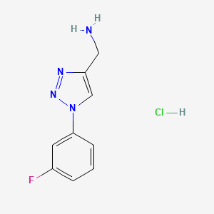 molecular formula C9H10ClFN4 B2363479 (1-(3-fluorophenyl)-1H-1,2,3-triazol-4-yl)methanamine hydrochloride CAS No. 2192745-93-8