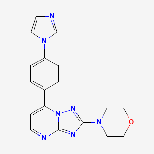 molecular formula C18H17N7O B2363480 7-[4-(1H-咪唑-1-基)苯基]-2-吗啉代[1,2,4]三唑并[1,5-a]嘧啶 CAS No. 320416-09-9