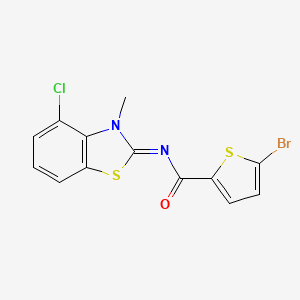 molecular formula C13H8BrClN2OS2 B2363481 (E)-5-溴-N-(4-氯-3-甲基苯并[d]噻唑-2(3H)-亚甲基)噻吩-2-甲酰胺 CAS No. 865543-87-9