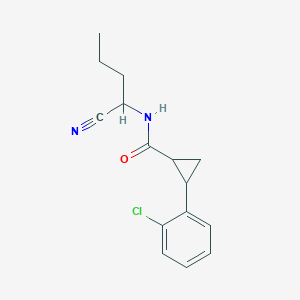 molecular formula C15H17ClN2O B2363486 2-(2-chlorophenyl)-N-(1-cyanobutyl)cyclopropane-1-carboxamide CAS No. 1428007-33-3