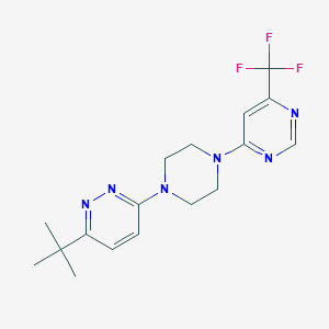 molecular formula C17H21F3N6 B2363496 3-Tert-butyl-6-[4-[6-(trifluoromethyl)pyrimidin-4-yl]piperazin-1-yl]pyridazine CAS No. 2380175-47-1
