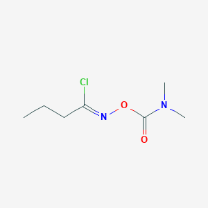 molecular formula C7H13ClN2O2 B236352 N-(((Dimethylamino)carbonyl)oxy)butanimidoyl chloride CAS No. 134871-01-5