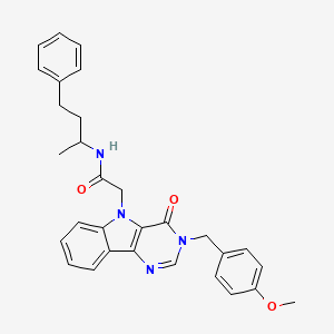 molecular formula C30H30N4O3 B2363533 2-(3-(4-methoxybenzyl)-4-oxo-3H-pyrimido[5,4-b]indol-5(4H)-yl)-N-(4-phenylbutan-2-yl)acetamide CAS No. 1189882-51-6