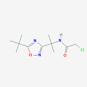 molecular formula C11H18ClN3O2 B2363543 N-[2-(5-Tert-butyl-1,2,4-oxadiazol-3-yl)propan-2-yl]-2-chloroacetamide CAS No. 2411253-90-0