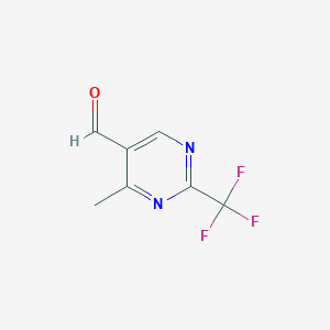 molecular formula C7H5F3N2O B2363544 4-Methyl-2-(trifluoromethyl)pyrimidine-5-carbaldehyde CAS No. 1368083-12-8