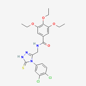 molecular formula C22H24Cl2N4O4S B2363552 N-[[4-(3,4-dichlorophenyl)-5-sulfanylidene-1H-1,2,4-triazol-3-yl]methyl]-3,4,5-triethoxybenzamide CAS No. 391887-72-2