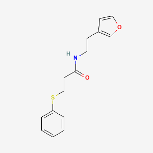 molecular formula C15H17NO2S B2363557 N-(2-(呋喃-3-基)乙基)-3-(苯硫基)丙酰胺 CAS No. 1448135-29-2