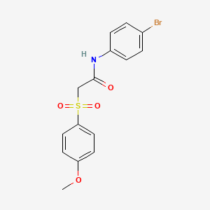 molecular formula C15H14BrNO4S B2363562 N-(4-溴苯基)-2-((4-甲氧基苯基)磺酰)乙酰胺 CAS No. 922953-29-5