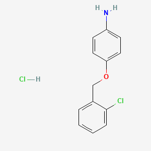 molecular formula C13H13Cl2NO B2363563 4-[(2-氯苯基)甲氧基]苯胺盐酸盐 CAS No. 1043471-44-8