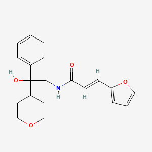 molecular formula C20H23NO4 B2363582 (E)-3-(furan-2-yl)-N-(2-hydroxy-2-phenyl-2-(tetrahydro-2H-pyran-4-yl)ethyl)acrylamide CAS No. 2034997-41-4