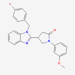 molecular formula C25H22FN3O2 B2363589 4-[1-(4-氟苄基)-1H-苯并咪唑-2-基]-1-(3-甲氧基苯基)吡咯烷-2-酮 CAS No. 848726-91-0