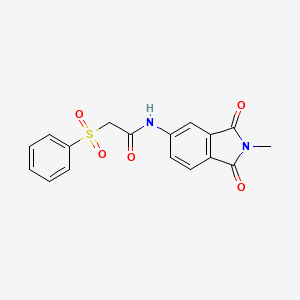molecular formula C17H14N2O5S B2363591 2-(benzenesulfonyl)-N-(2-methyl-1,3-dioxoisoindol-5-yl)acetamide CAS No. 895458-18-1