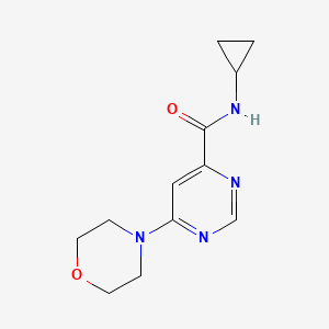 molecular formula C12H16N4O2 B2363598 N-cyclopropyl-6-morpholinopyrimidine-4-carboxamide CAS No. 1909430-75-6