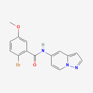 molecular formula C15H12BrN3O2 B2363602 2-bromo-5-methoxy-N-(pyrazolo[1,5-a]pyridin-5-yl)benzamide CAS No. 2034238-30-5