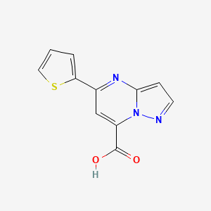 molecular formula C11H7N3O2S B2363605 5-(Thiophen-2-yl)pyrazolo[1,5-a]pyrimidine-7-carboxylic acid CAS No. 1011363-96-4