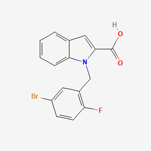 molecular formula C16H11BrFNO2 B2363609 1-(5-Bromo-2-fluorobenzyl)-1H-indole-2-carboxylic acid CAS No. 1036606-78-6
