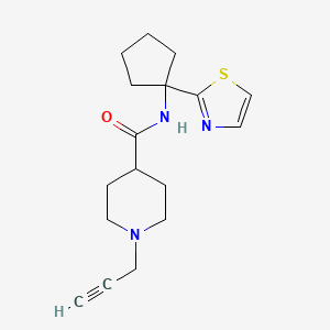 molecular formula C17H23N3OS B2363610 1-(prop-2-yn-1-yl)-N-[1-(1,3-thiazol-2-yl)cyclopentyl]piperidine-4-carboxamide CAS No. 1376152-50-9