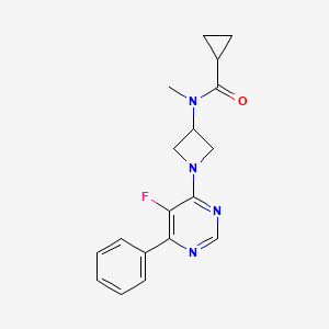 molecular formula C18H19FN4O B2363611 N-[1-(5-Fluoro-6-phenylpyrimidin-4-yl)azetidin-3-yl]-N-methylcyclopropanecarboxamide CAS No. 2380079-60-5