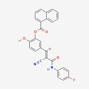 molecular formula C28H19FN2O4 B2363619 [5-[(E)-2-cyano-3-(4-fluoroanilino)-3-oxoprop-1-enyl]-2-methoxyphenyl] naphthalene-1-carboxylate CAS No. 380475-07-0