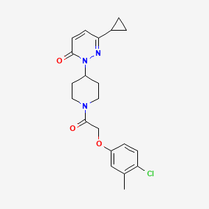 molecular formula C21H24ClN3O3 B2363620 2-[1-[2-(4-Chloro-3-methylphenoxy)acetyl]piperidin-4-yl]-6-cyclopropylpyridazin-3-one CAS No. 2320421-31-4