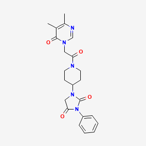 1-(1-(2-(4,5-dimethyl-6-oxopyrimidin-1(6H)-yl)acetyl)piperidin-4-yl)-3-phenylimidazolidine-2,4-dione