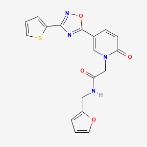 N-(furan-2-ylmethyl)-2-(2-oxo-5-(3-(thiophen-2-yl)-1,2,4-oxadiazol-5-yl)pyridin-1(2H)-yl)acetamide