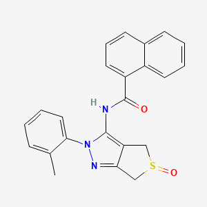 molecular formula C23H19N3O2S B2363642 N-(5-オキシド-2-(o-トリル)-4,6-ジヒドロ-2H-チエノ[3,4-c]ピラゾール-3-イル)-1-ナフトアミド CAS No. 1020246-24-5