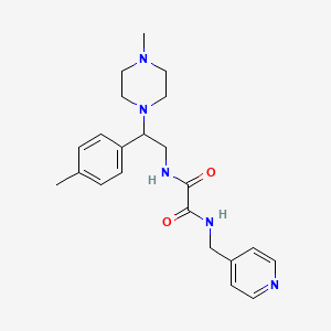 molecular formula C22H29N5O2 B2363646 N1-(2-(4-methylpiperazin-1-yl)-2-(p-tolyl)ethyl)-N2-(pyridin-4-ylmethyl)oxalamide CAS No. 898451-90-6