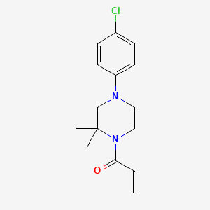 molecular formula C15H19ClN2O B2363654 1-[4-(4-Chlorophenyl)-2,2-dimethylpiperazin-1-yl]prop-2-en-1-one CAS No. 2188733-94-8