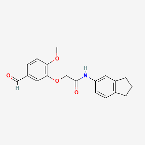 B2363659 N-(2,3-dihydro-1H-inden-5-yl)-2-(5-formyl-2-methoxyphenoxy)acetamide CAS No. 874654-89-4