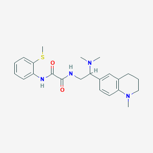 molecular formula C23H30N4O2S B2363664 N1-(2-(二甲氨基)-2-(1-甲基-1,2,3,4-四氢喹啉-6-基)乙基)-N2-(2-(甲硫基)苯基)草酰胺 CAS No. 922119-10-6