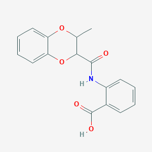 molecular formula C17H15NO5 B2363665 2-(3-Methyl-2,3-dihydrobenzo[b][1,4]dioxine-2-carboxamido)benzoic acid CAS No. 871322-87-1