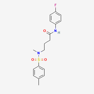 molecular formula C18H21FN2O3S B2363666 N-(4-氟苯基)-4-{甲基[(4-甲苯基)磺酰]氨基}丁酰胺 CAS No. 325695-20-3