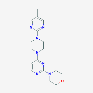 molecular formula C17H23N7O B2363680 4-[4-[4-(5-Methylpyrimidin-2-yl)piperazin-1-yl]pyrimidin-2-yl]morpholine CAS No. 2415511-42-9