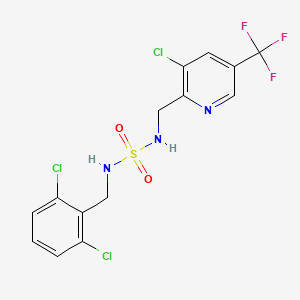 molecular formula C14H11Cl3F3N3O2S B2363681 N-{[3-chloro-5-(trifluoromethyl)pyridin-2-yl]methyl}-N'-(2,6-dichlorobenzyl)sulfamide CAS No. 2058451-96-8