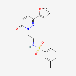 molecular formula C17H17N3O4S B2363683 N-(2-(3-(furan-2-yl)-6-oxopyridazin-1(6H)-yl)ethyl)-3-methylbenzenesulfonamide CAS No. 946212-13-1